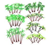 ERINGOGO 31pcs Artificial Coconut Trees Model Plastic Palm Tree for Diorama Decor Tropical Landscape Fake Plants for Building Scenery Decorations