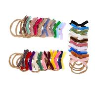 ERINGOGO 32pcs Bow Headbands Soft Stretchy Elastic Hairbands for Fluffy with Charming Bowknot Comfortable Pressure Design for Newborns Hair Accessories