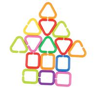 ERINGOGO 35pcs Geometric Linking Ring for Boy Girl Sensory Stroller and Crib Hanging Early Educational Hand Grasping and Color Shape Recognition