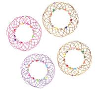 ERINGOGO 36-change Enchanted Flower Basket Set with 4 Random Colored Flexible Iron Rings, Multifunctional Brain Teaser and Stress Arm Ring for and Adults