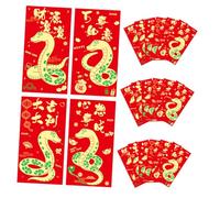 ERINGOGO 36pcs Chinese Year Red Envelopes Year of Snake Money Pockets with Gold Foil Patterns Traditional Lunar Festival Cash Wallets for Prosperity and Fortune Giving