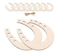 ERINGOGO 36pcs Unfinished Horseshoe Wood Cutouts with 3 X 2m Jute Cords, Blank Horseshoe Shape Wood Slices for DIY Painting Crafts, Hand-Painted Ornaments and Festival Decorations