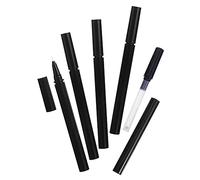 ERINGOGO 3pcs 1ml Refillable Liquid Eyeliner Pens Metal Ball Tip and Assorted Brush Heads, Fine Tapered and Cotton Brush Applicators, Black Glossy Finish Suitable for Precise Eye Makeup and Daily Use
