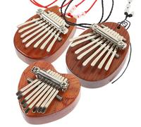 ERINGOGO 3Pcs 8-Note Wooden Kalimba Thumb Piano Set with Lanyard - Mini Portable Finger Piano Instrument for Beginners, Small Acoustic Music Random Color Random Color