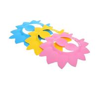 ERINGOGO 3pcs Adjustable Shampoo Hat Leaves Shape Bathing Cap for Ear Protection Hair Wash Shield in Blue Pink Yellow