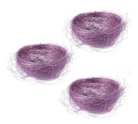 ERINGOGO 3pcs Artificial Nest Easter Decor Lightweight Handmade Linen Thread Bird Nests for Small Size Items and Easter Eggs Suitable for Hotels and Empty Box Display