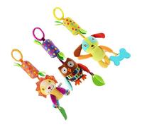 ERINGOGO 3pcs Bedside Bells Cartoon Animal Rotating Crib for Newborns Year with Sensory Development Gift Lion Dog Owl