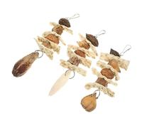ERINGOGO 3pcs Bird Chewing for Parrots Birds Natural Wooden Hanging Foraging Bite with Bright Colors Stimulating Play and Relaxation