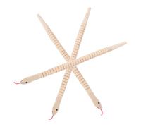 ERINGOGO 3pcs Blank Wooden Snake Natural Unfinished Wiggly Snakes for Creative Painting Halloween Decor Realistic Flexible Animal Models