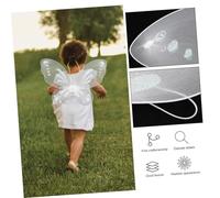 ERINGOGO 3pcs Butterfly Wings White Angel Fairy Dress-up Props for Easy-clean Costume Accessories for Halloween Role Play Stage Performances Reusable and Elegant Design
