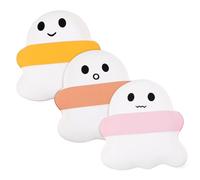 ERINGOGO 3pcs Candy Cushion Puff Makeup Puff for Dry Wet Use with Finger Strap Soft Cartoon Sponge Pink Nude Yellow for Foundation Blush Talcum Powder Application