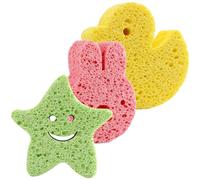 ERINGOGO 3pcs Cartoon Bath Sponges for Small Lightweight Body Wash Sponges with Exfoliating Soft Natural Pulp Material Portable Shower for Travel and Daily Bathing