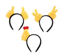 ERINGOGO 3pcs Cartoon Hand Gesture Headbands Soft Funny Photo Props Multi-purpose Hairbands for Adults with Thumb Up Victory and Heart Signs