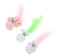 ERINGOGO 3pcs Cat Chewing Toys Bells Interactive Indoor Playthings for Cats Cute Design for Kitten Exercise and Mood Enhancement