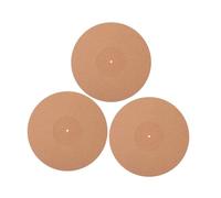 ERINGOGO 3pcs Cork Turntable Mat Anti-static Record Player Accessories Cork Material Reduces Noise for Vinyl Record Players Groove Design
