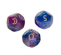 ERINGOGO 3pcs Creative Acrylic Zodiac Dice Multi-faceted Polyhedral Game Dices with Dragon Patterns for Tabletop Rpg and Party Fun