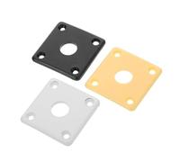 ERINGOGO 3pcs Curved Plastic Jack Plate for Guitar Bottom Base Cover Guitar Jack Input Plate Socket Replacement White Black Yellow