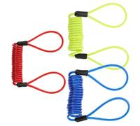 ERINGOGO 3pcs Disc Lock Reminder Cables for Bike Safety Flexible Steel Coiled Security Cords with Bright Red Yellow Blue Colors Double Looped for Padlocks Visible Theft Signal