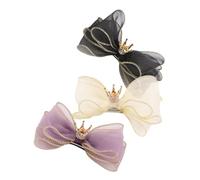 ERINGOGO 3pcs Dot Bow Hair Clips for Soft Mesh Crown Decor with Star and Teardrop Design Birthday Party Hair Accessories Skin Friendly and Comfortable