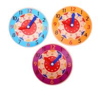 ERINGOGO 3pcs Educational Clock Toy Wooden for Boys and Girls Teaching Recognition and Analog-digital Understanding for Home and Classroom Use