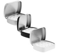 ERINGOGO 3pcs Empty Glitter Nail Gel Palette with Compartments Iron Mini Watercolour Tray for Watercolor Mixing and On-the-go Nail Art Stylish Design with Convenient Storage for Artists