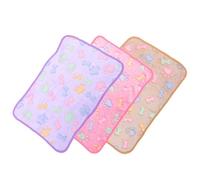 ERINGOGO 3pcs Flannel Guinea Pig Bedding Blankets Soft Washable Cage Liners for Small Animals Hamsters Absorbent Fleece Mats Pink Purple Brown