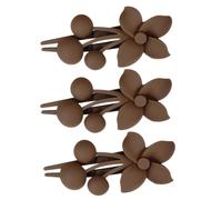 ERINGOGO 3pcs Flower Hairpin Hair Accessories for Women No Hair Clips for Women Shape Weddings Flowers French Bridal Elegant Styling Floral Stylish Guest Dressy Fancy Prom Bride Abs Coffee