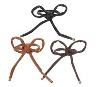 ERINGOGO 3pcs French Leather Braid Headbands for Women and Multi Use Long Hair Ties in Black Light Dark Safe Lightweight Material Chic Colors for Stylish Hairstyles and Gifts