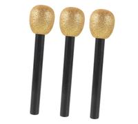 ERINGOGO 3pcs Glitter Microphone Toy Set for Kids Children Pretend Play Microphones Lightweight Foam and Plastic Material Easy to Hold and Carry for Dance Party and Parties
