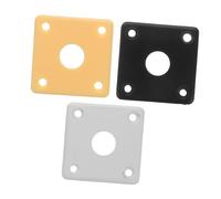 ERINGOGO 3pcs Guitar Jack Plate Curved Square Base for Easy Installation Compatible Electric Guitars White Black Yellow Replacement Accessory