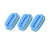 ERINGOGO 3pcs Handheld Sponge Brush Set Blue Handles, Multi-Function Bathroom and Kitchen Cleaning Sponges for Tile, Bathtub, and Surface Scrubbing