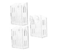 ERINGOGO 3pcs Hanging Aquarium Plant Holder with Suction Cups Clear Aquatic Plant Pots for Fish Tank Decoration Easy Installation Durable Wall Mounted Planters for Hydroponic Cultivation