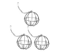 ERINGOGO 3PCS Hanging Rabbit Hay Feeder Ball Electroplated Stainless Steel Small Animal Hay Dispenser for Chinchillas Guinea Pigs and Bunnies Interactive Feeding Cage Accessory