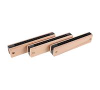 ERINGOGO 3pcs Harmonica Double Row DIY Musical Instrument Wooden Educational for Music Exploration and Family Fun