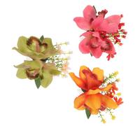 ERINGOGO 3pcs Hawaiian Flower Hair Combs Artificial Orchid Side Clips Lightweight Floral Hairpins for Women Beach Wedding Updo Accessories Stable Comfortable Design