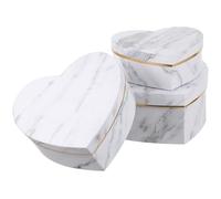 ERINGOGO 3pcs Heart-shaped Marble Storage Boxes Gift Packaging Cases for Valentines Day Birthday Candy Flower Container