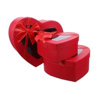 ERINGOGO 3pcs Heart Shaped Valentine Day Boxes with Lids for Flower Arrangements and Candy Packaging Romantic Packaging for Weddings and Couple's Presents