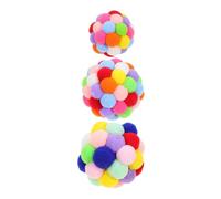 ERINGOGO 3pcs Interactive Cat Ball Plush Pet Playthings for Exercise and Stress Relief Lightweight Colorful Teaser for Indoor Cats