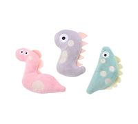 ERINGOGO 3Pcs Interactive Cat Teaser Plush with Catnip for Indoor Cats Pet Play Props Including Pink Snake Gray Dinosaur Stimulates Curiosity and Prevents Scratching