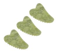 ERINGOGO 3pcs Jade Gua Sha Tools for Face Body Portable Natural Jade Massage Scraping Board Smooth Skin Care Tool for Puffiness Reduction Meridian Massage Facial Shaping at Home Travel