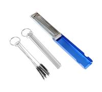ERINGOGO 3pcs Jet Cleaner Brush Set High Density Nylon Spiral Bristles Rust Resistant Stainless Steel Motorcycle Throttle Cleaning Tool with Detachable Key Ring for Dirt Removal