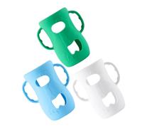 ERINGOGO 3pcs Large Baby Bottle Silicone Sleeve Covers Handles Glass Bottle Protector Sleeves for Infant Feeding Nursery Anti-Breakage Silicone Handles for Baby