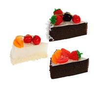 ERINGOGO 3Pcs Lifelike PU Simulation Butter Cake Models Adorable Photo Props for Home Decoration Staging and Teaching for Bakeries Parties and Photography