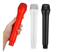 ERINGOGO 3pcs Microphone Props for Boy Girl Realistic Toy Microphones for Pretend Play Karaoke Stage Performance and Speech Practice and Eye-catching Design