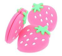 ERINGOGO 3Pcs Mini Tennis Racket Dampeners Silicone Shock Absorbers Vibration Dampener for Rackets Cute Pink Strawberry Design Easy to Install and Secure for Tennis Players