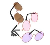 ERINGOGO 3pcs Miniature Doll Glasses Foldable Metal Wire Eyewear for Dollhouse Decor Lightweight Compact Frames for DIY Crafts Versatile Mini Glasses for Holiday and Party Accessories