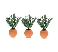 ERINGOGO 3Pcs Miniature Dollhouse Bonsai Plant Pots Realistic Artificial Succulent Models for DIY Doll House Accessories and Garden Decorations
