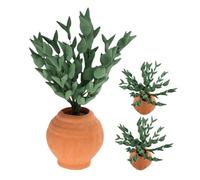 ERINGOGO 3Pcs Miniature Dollhouse Potted Plants Fake Succulent Bonsai Models Clay Fabric Materials Low Maintenance Tiny Greenery Ornaments for Fairy Garden Micro Landscape Decorations