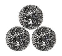 ERINGOGO 3pcs Mosaic Glass Orbs Lightweight Decorative Balls Tabletop Ornament for Home Crafts Party Festival Centerpiece Bowls Vase Filling Black