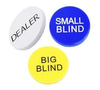 ERINGOGO 3Pcs Multifunctional Poker Chip Buttons Bright Colored Bingo Game Counting Chips Lightweight Tokens for Gambling and Events
